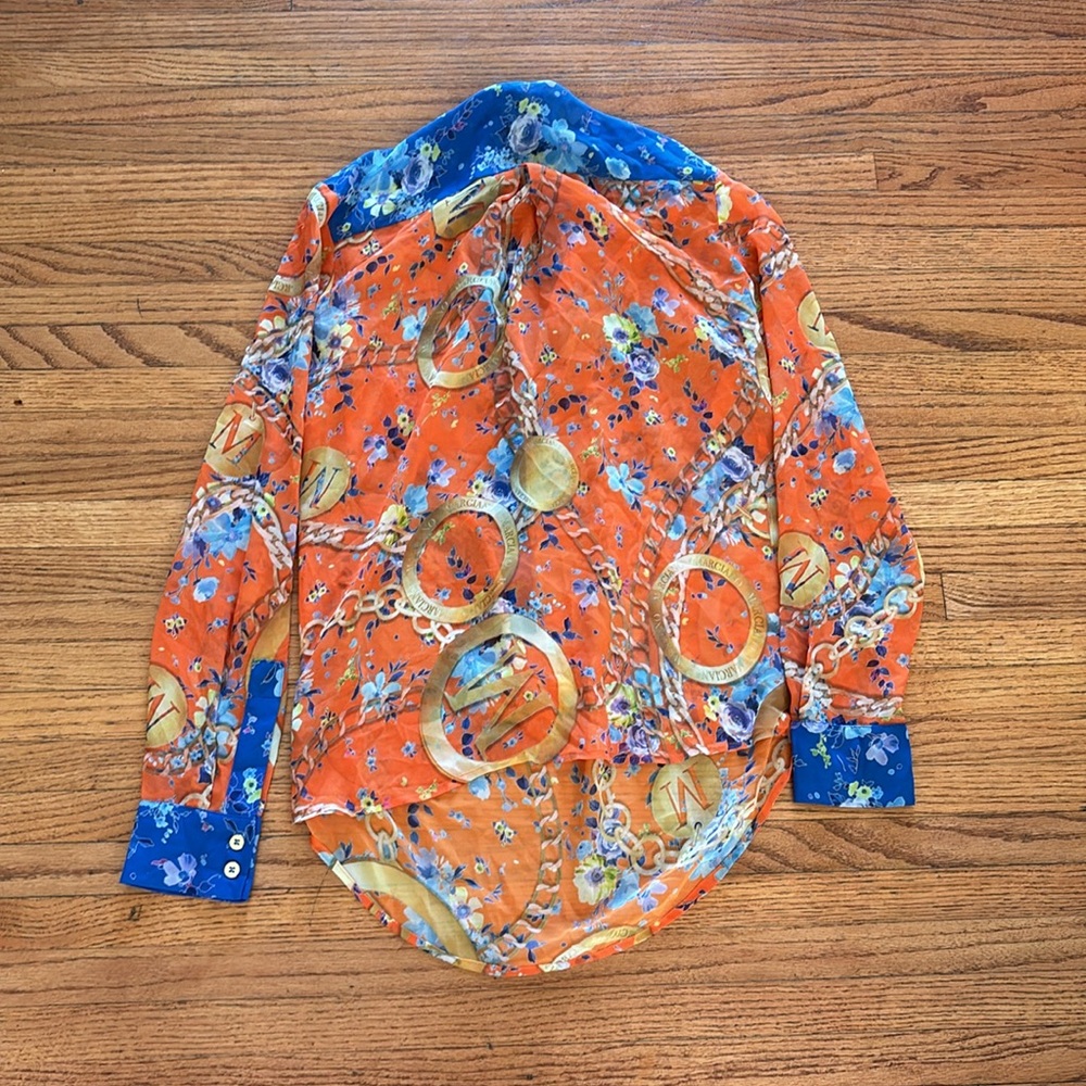 Guess Patterned Button Up Top - image 3